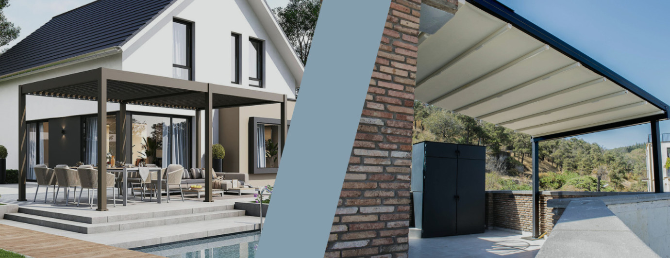 Lamelová alebo látková pergola?