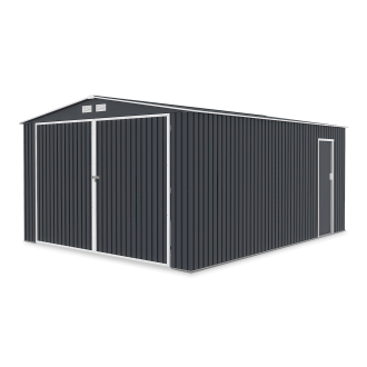 Kovová garáž Kingston 380x480 studená sivá - HARDMAISTER