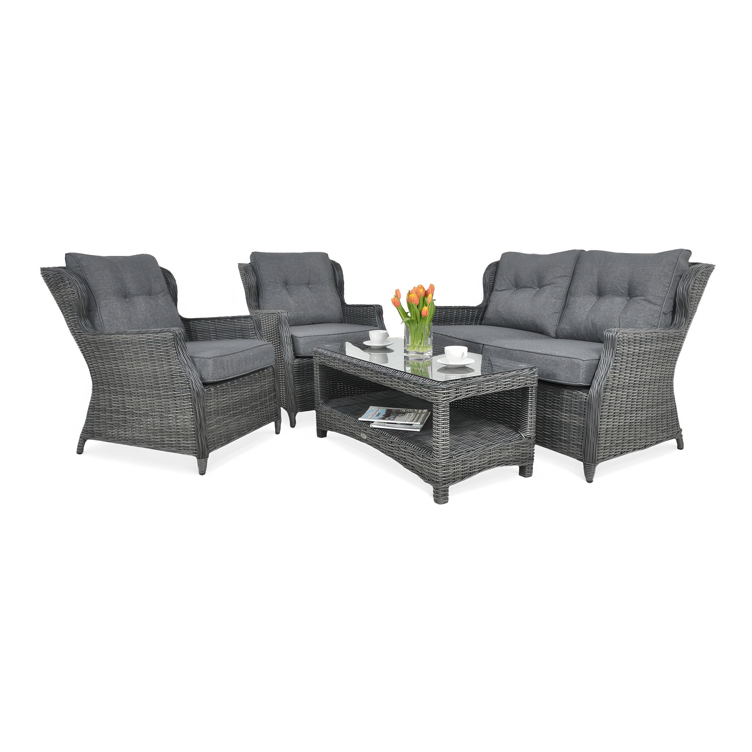 Technorattan nábytok TRIVENTO 2 Dark Grey