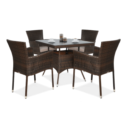 Technorattan set LERIDA/LUGO 4+1 Brown