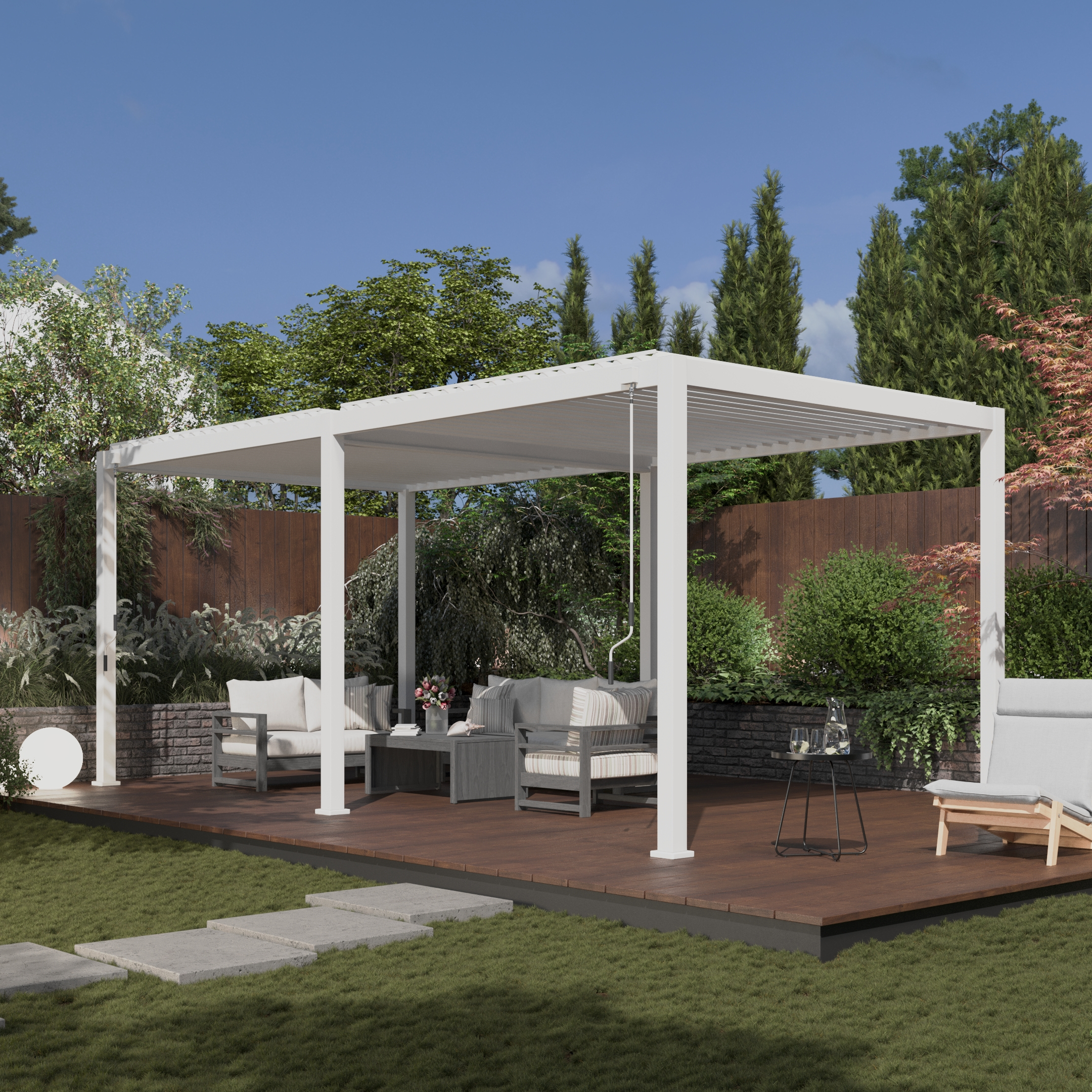 Hliníková pergola Gutroof Premium 3x6 m biela