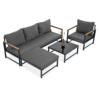 Záhradný kútik ORLANDO + tmavosivé kreslo - FOCUS GARDEN