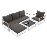 Záhradný roh Orlando + kreslo biele - FOCUS GARDEN