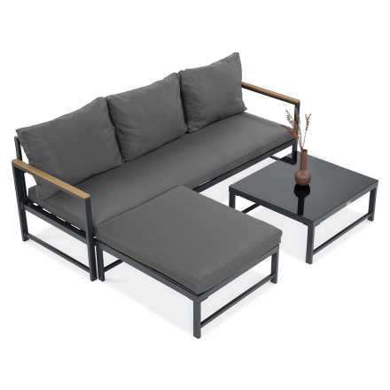 ORLANDO Tmavo šedý záhradný roh - FOCUS GARDEN