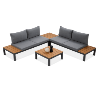 Záhradný roh WILLIAMS Tmavosivé drevo - FOCUS GARDEN