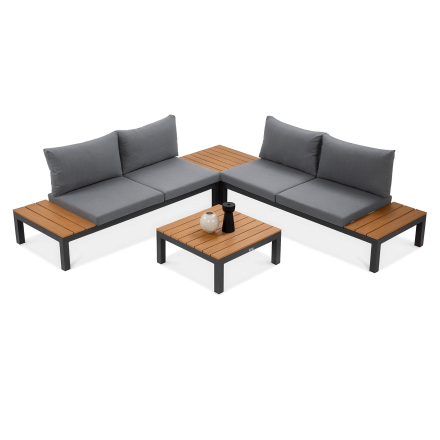 Záhradný roh WILLIAMS Tmavosivé drevo - FOCUS GARDEN