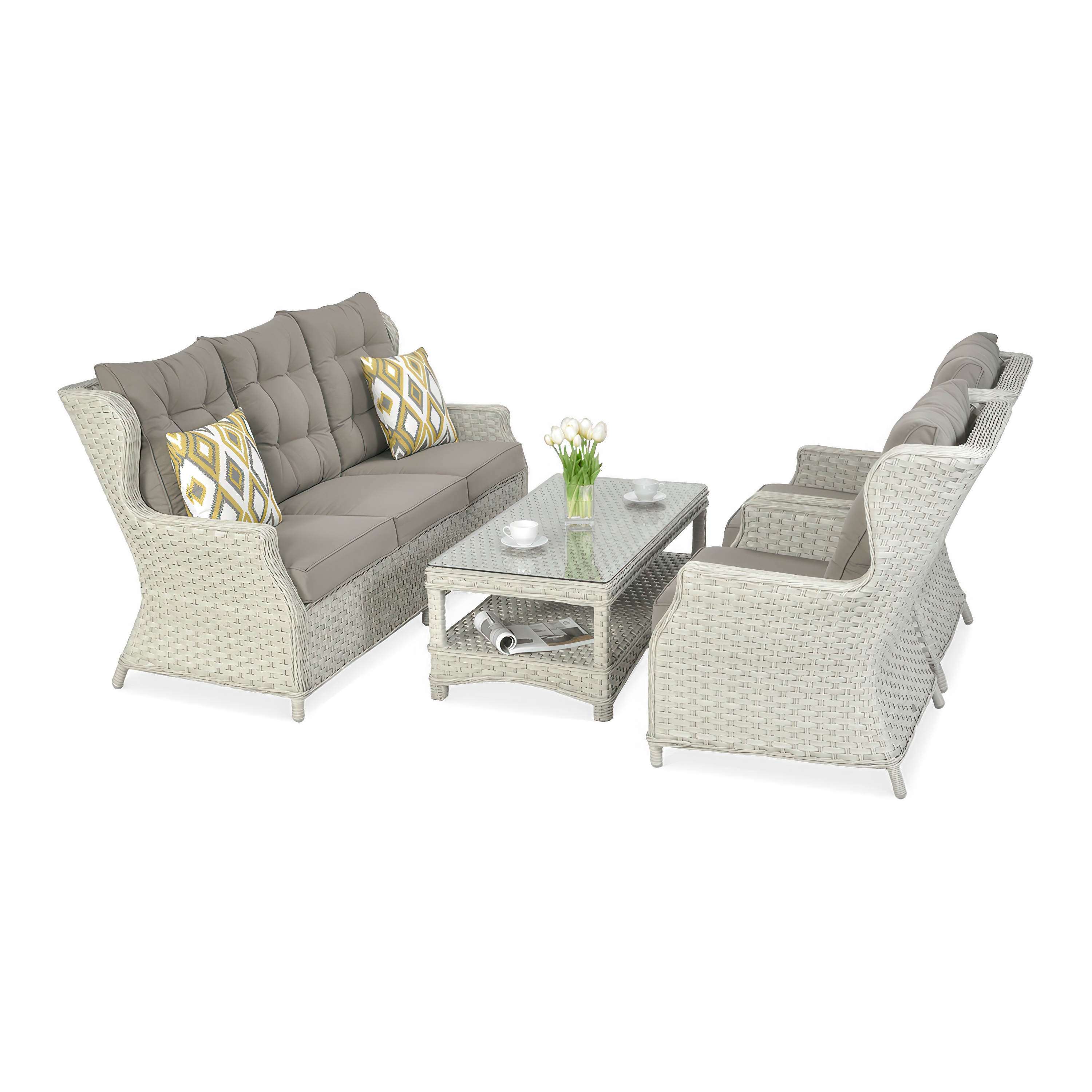 Technorattanová súprava TRIVENTO 3 Melange White