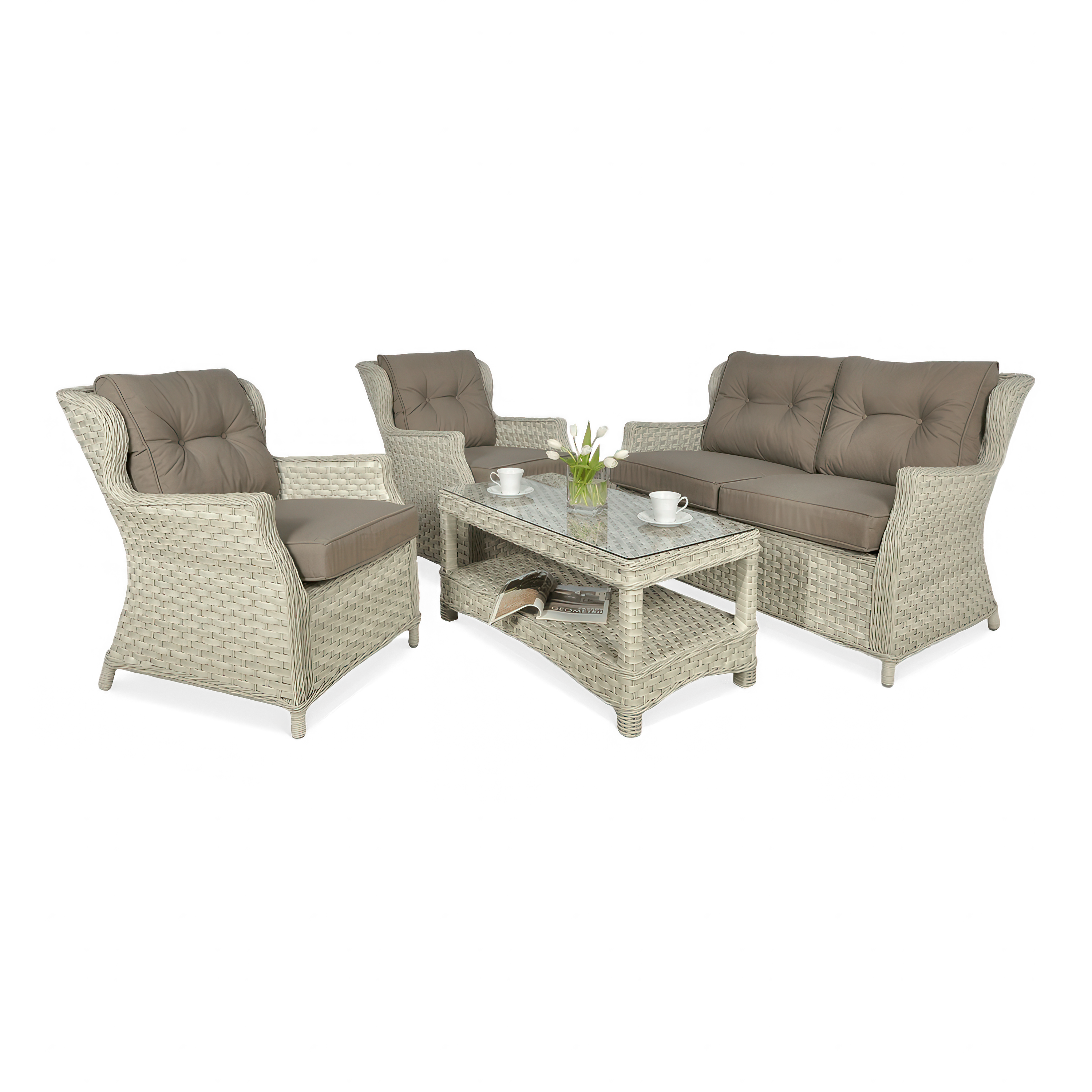 Technorattan nábytok TRIVENTO 2 Melange White