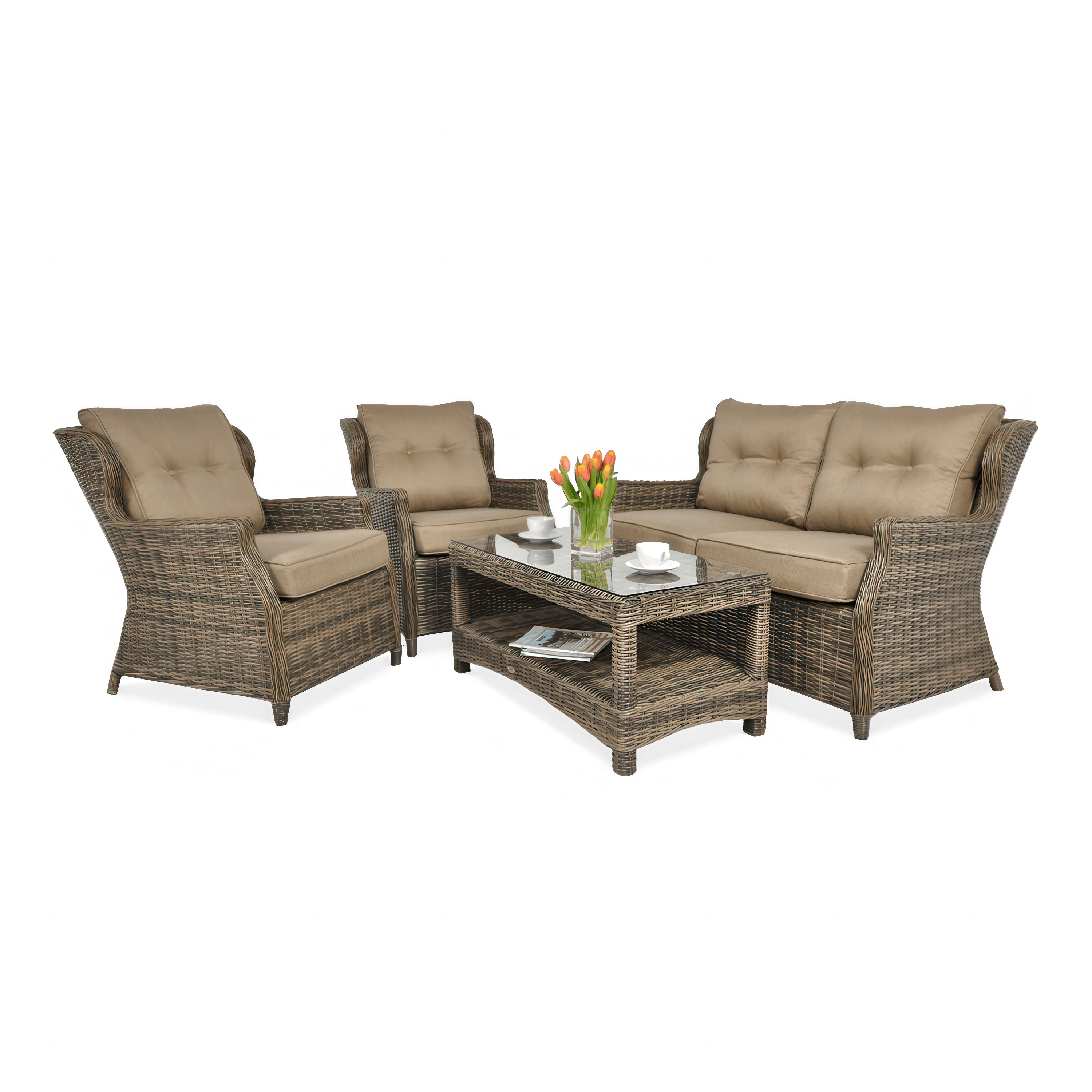 Technorattan nábytok TRIVENTO 2 Brown