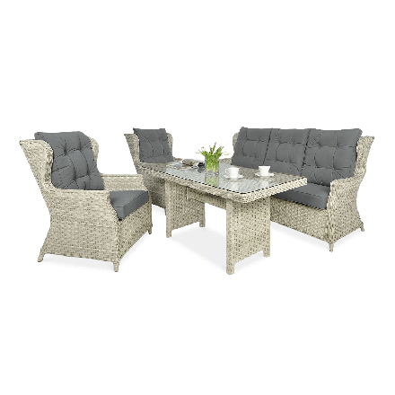 Technorattan nábytok TRIVENTO DINING 3 Melange White