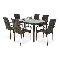 Technorattan nábytok FIESTA/VENECJA 6+1 Brown