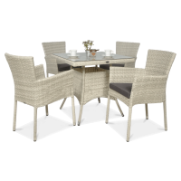 Technorattanová súprava LERIDA/LUGO 4+1 biela