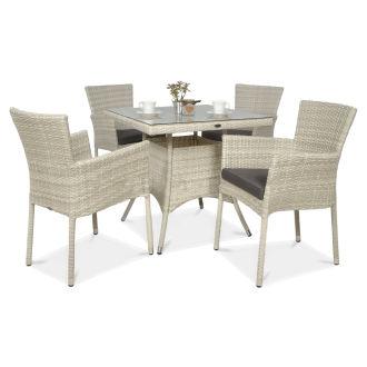 Technorattanová súprava LERIDA/LUGO 4+1 biela