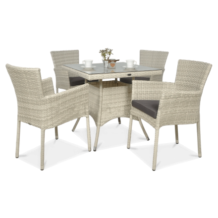 Technorattanová súprava LERIDA/LUGO 4+1 biela