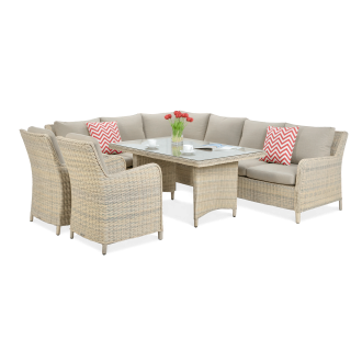 Technorattanová rohová pohovka MARYLAND Beige