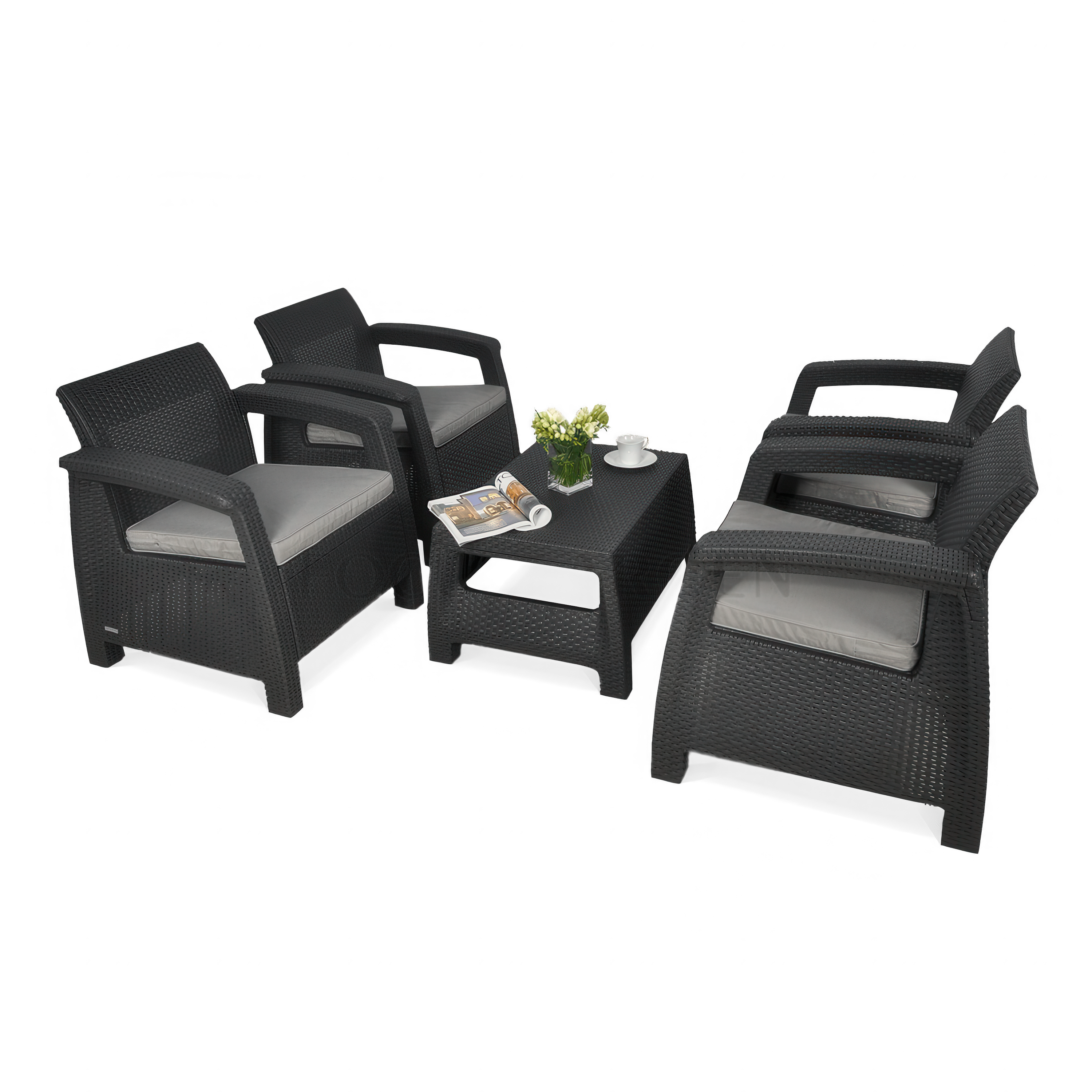 CORFU QUATTRO Grafitová záhradná súprava