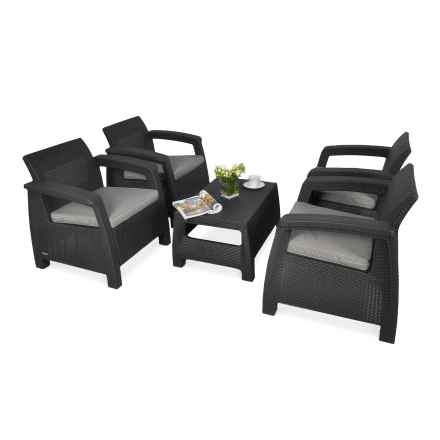 CORFU QUATTRO Grafitová záhradná súprava