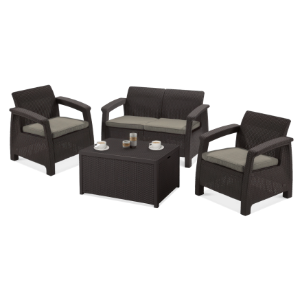 Záhradný set CORFU BOX Brown