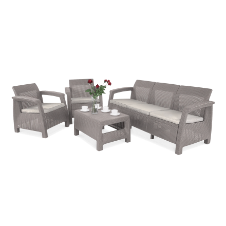 Záhradný nábytok CORFU SET 3 Cappuccino