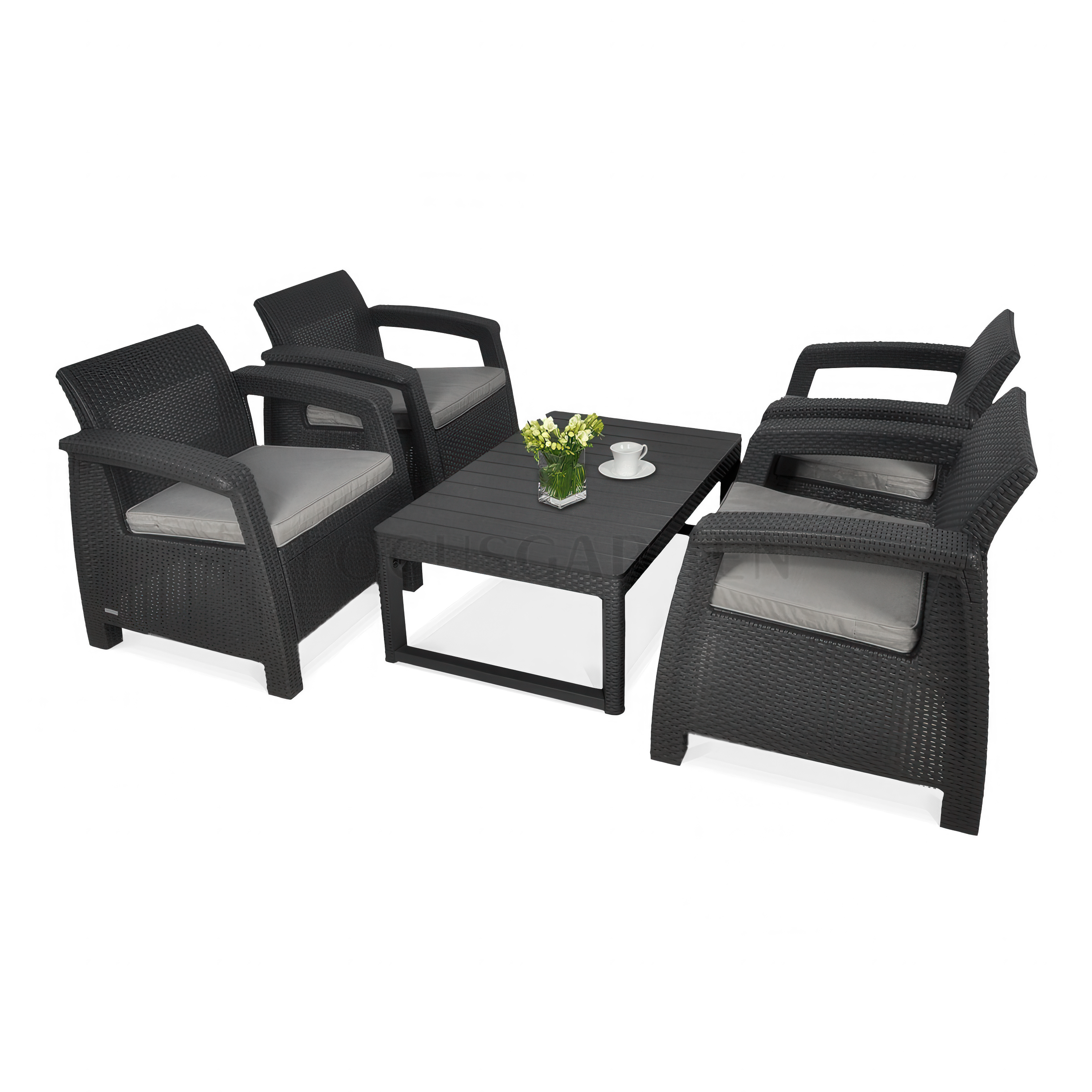 Záhradný set CORFU QUATTRO/LYON Graphite