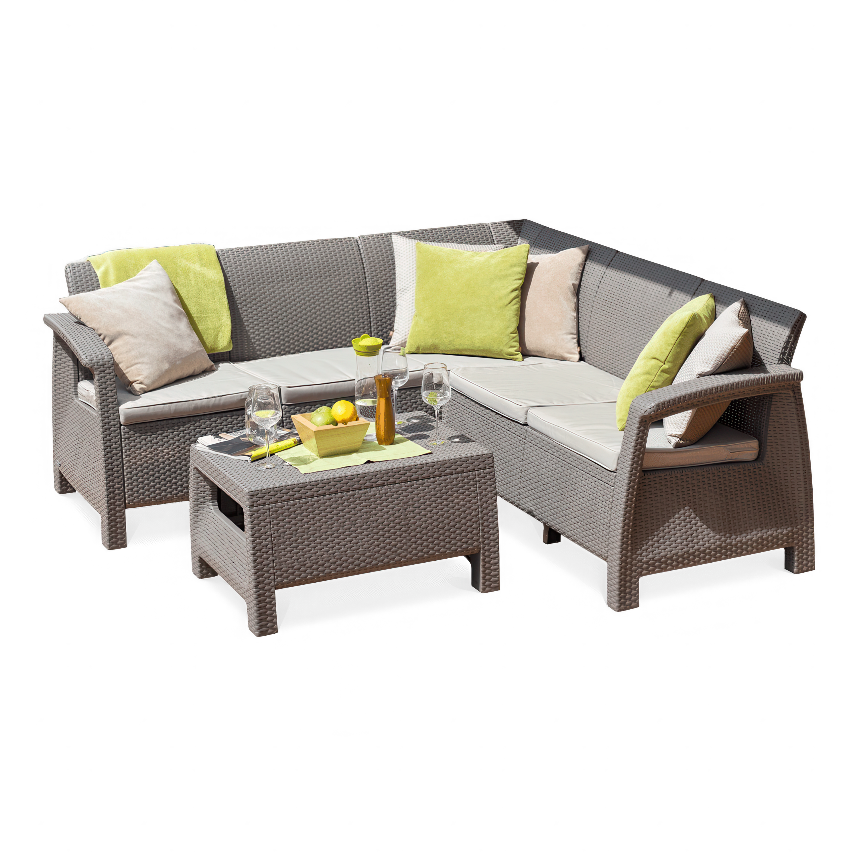 Záhradný kútik CORFU RELAX SET Cappucino