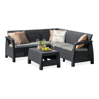 Záhradný roh CORFU RELAX SET Graphite