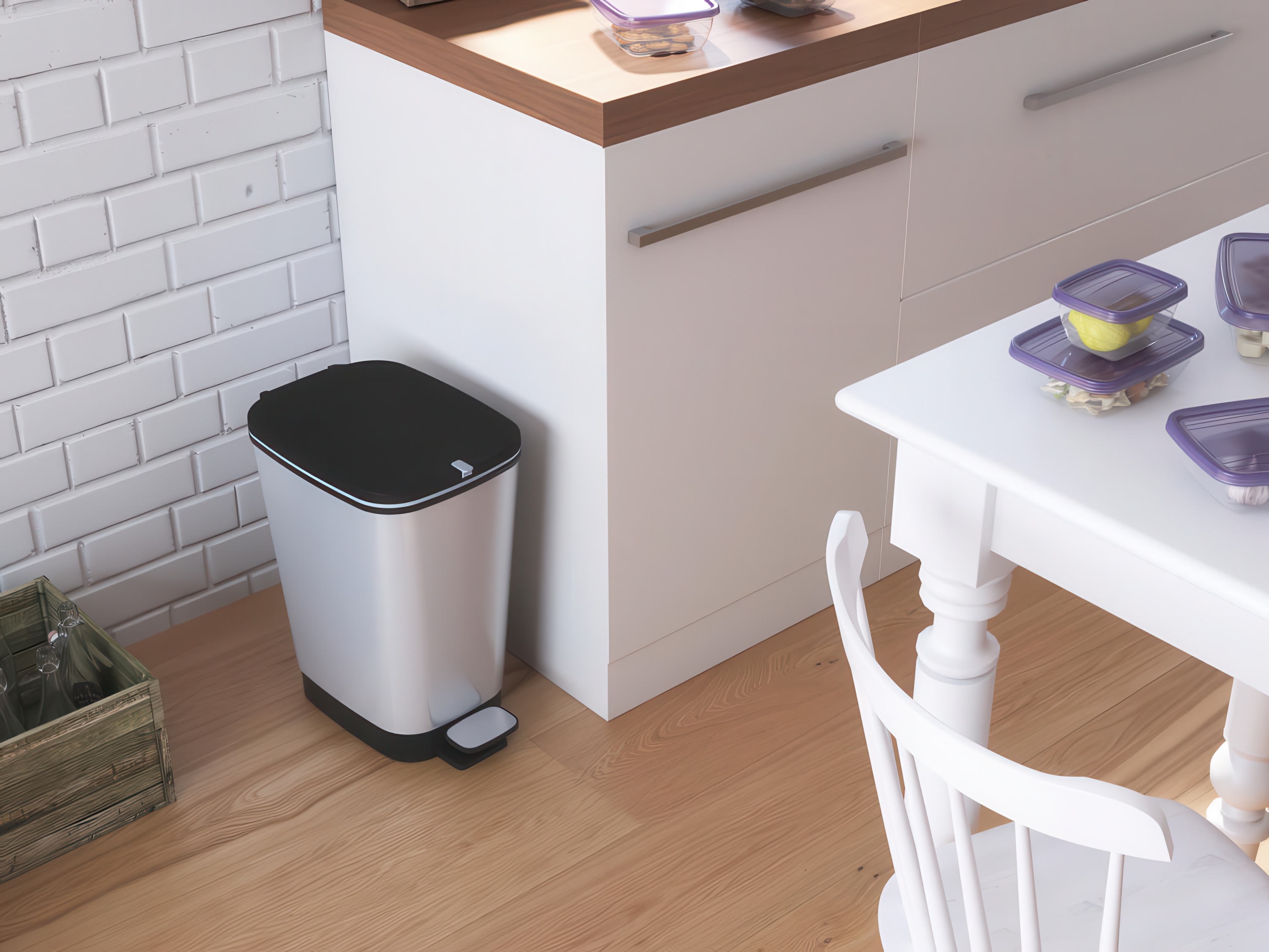 Odpadkový kôš 25 l s pedálom Oceľ - KETER