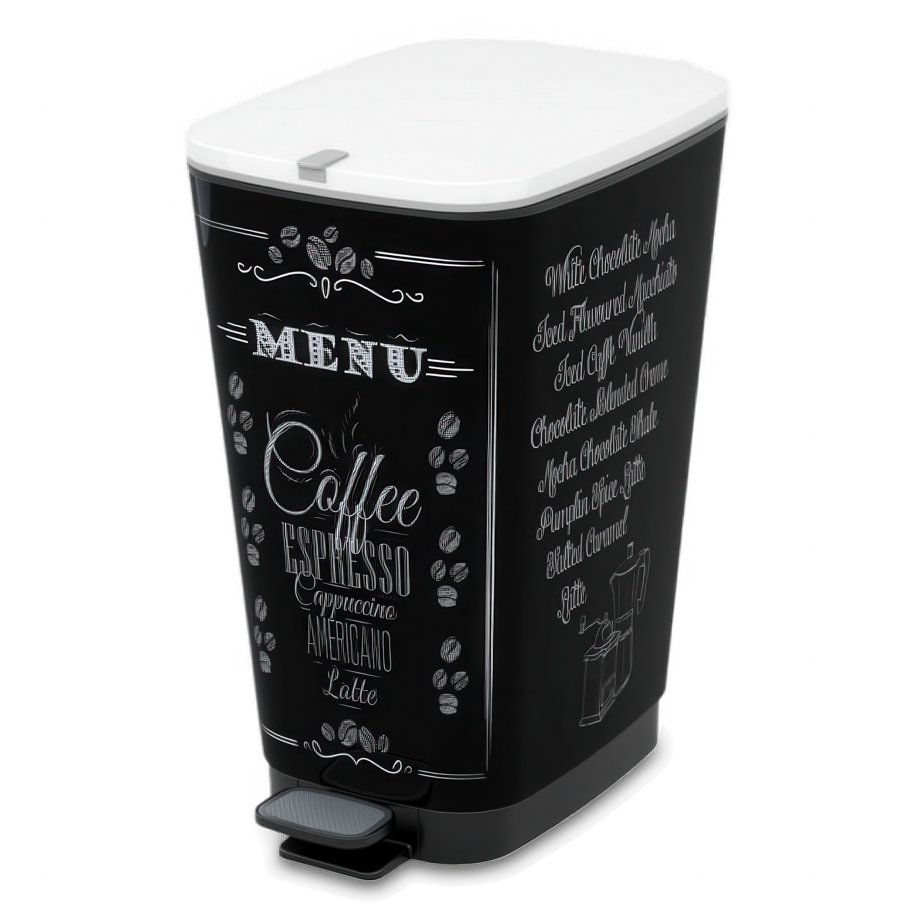 Odpadkový kôš s pedálom 45 l Menu na kávu - KETER