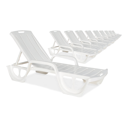 10x Lehátko FLORIDA biele