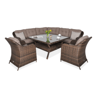 Technorattan rohová pohovka SAVONA Brown