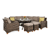 Technorattan rohová pohovka TOLEDO DINING Brown