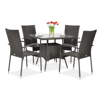 Technorattanová záhradná súprava FIESTA/LUGO 4+1 Brown