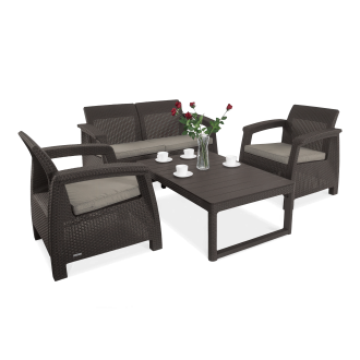 CORFU MAX 2 záhradný set Brown