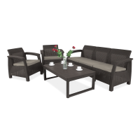 CORFU MAX 3 záhradný set hnedý