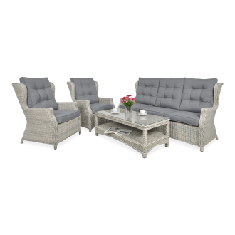 Technorattanová súprava TRIVENTO 3 White Grey