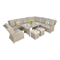 Technorattan rohová jednotka TRIVENTO DINING Svetlá béžová