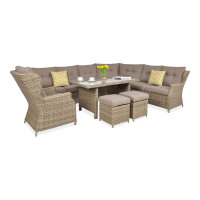 Technorattan rohová pohovka TRIVENTO DINING Brown