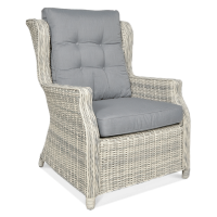 Technorattanové kreslo TRIVENTO White Grey