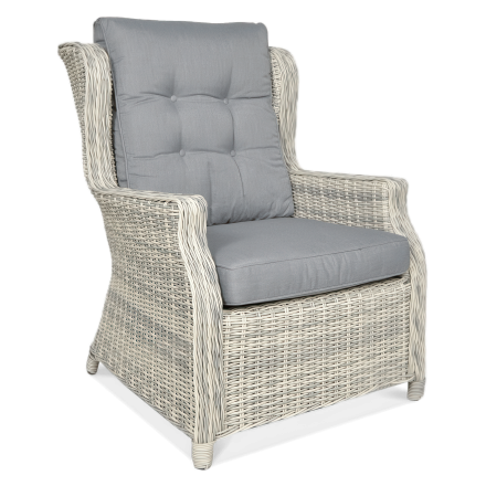 Technorattanové kreslo TRIVENTO White Grey