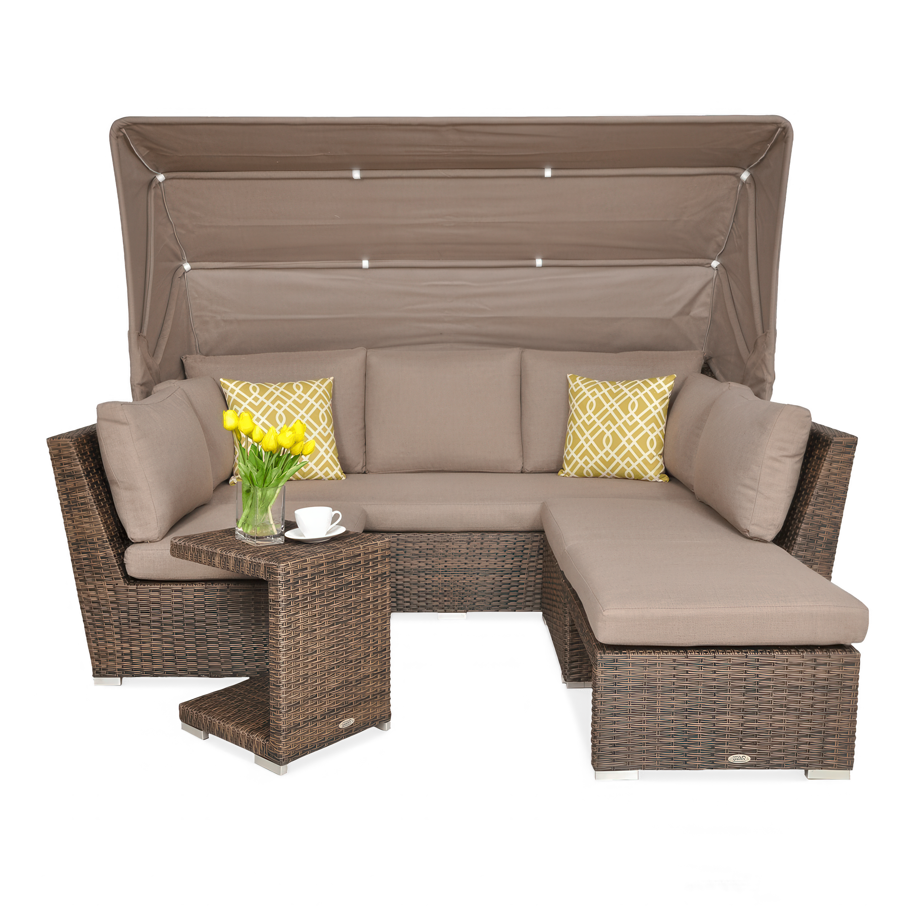 Technorattanová rohová pohovka CORSO RELAX Brown