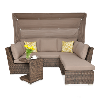 Technorattanová rohová pohovka CORSO RELAX Brown