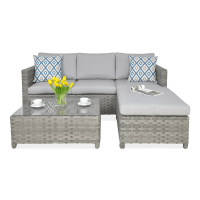 Technorattanová rohová pohovka MARCO CAFFE Modern Grey