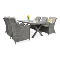 NAPOLI 6/200 Tmavo šedá súprava nábytku Technorattan