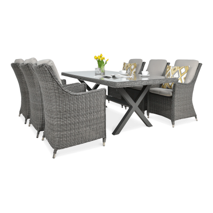 NAPOLI 6/200 Tmavo šedá súprava nábytku Technorattan