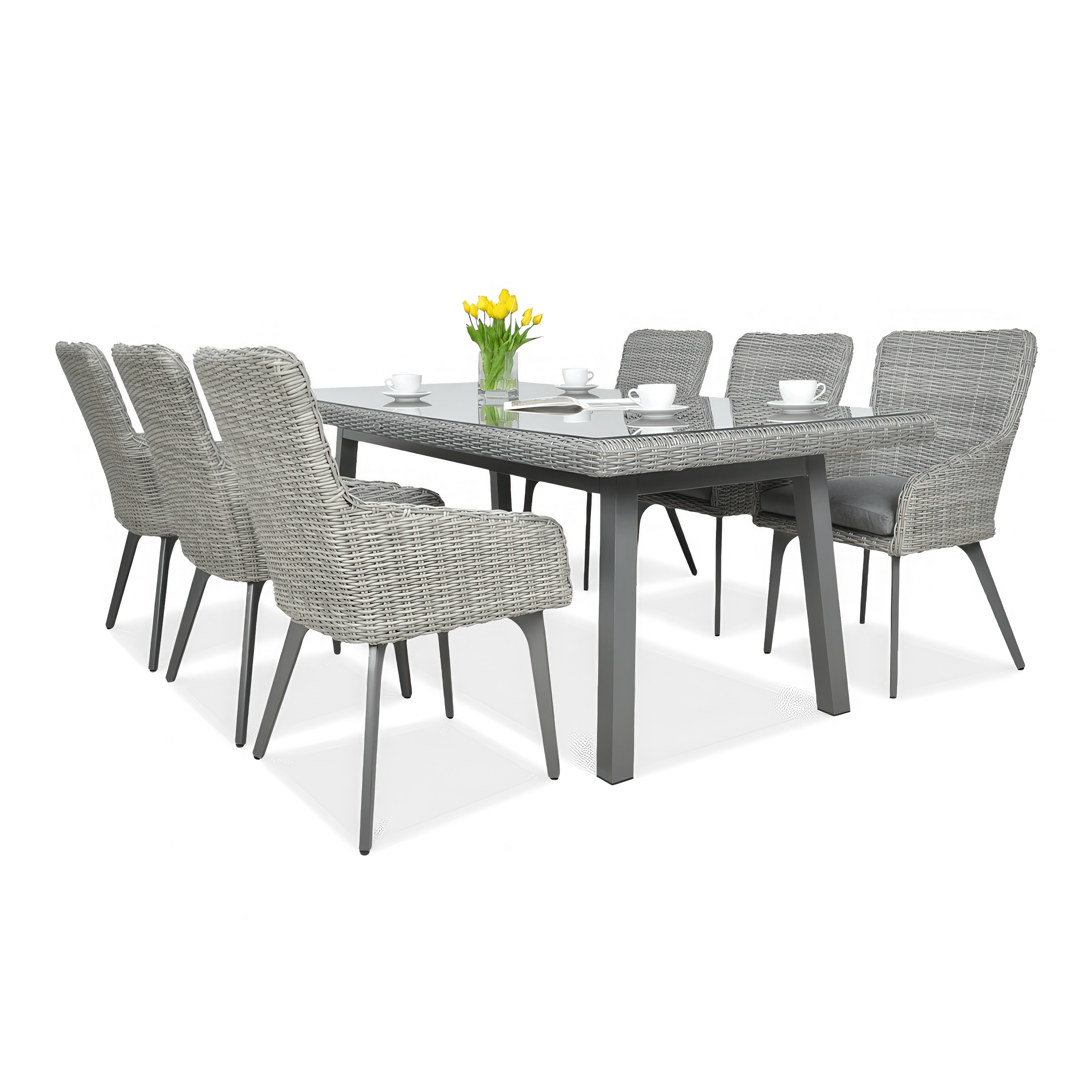 MILANO 6/200 Stone Grey Technorattan Set