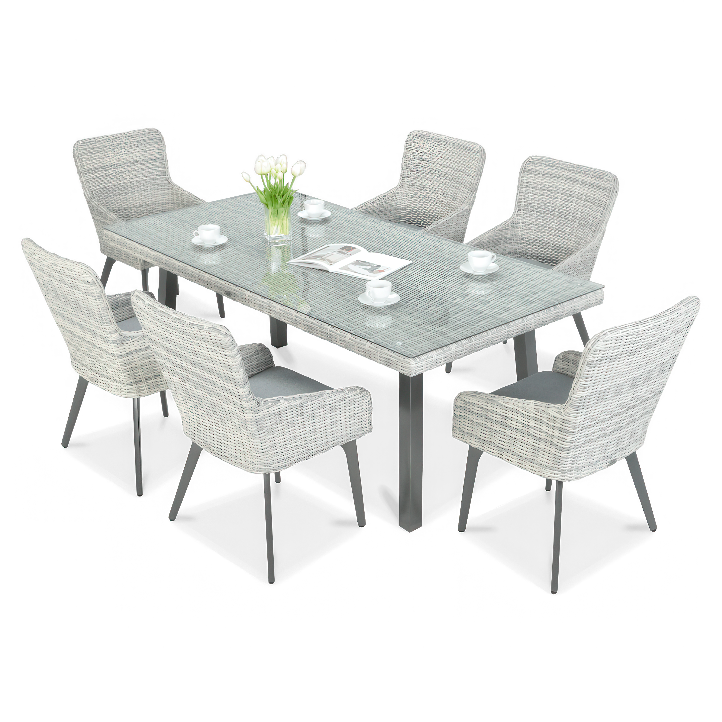 Súprava MILANO 6/200 White Grey Technorattan