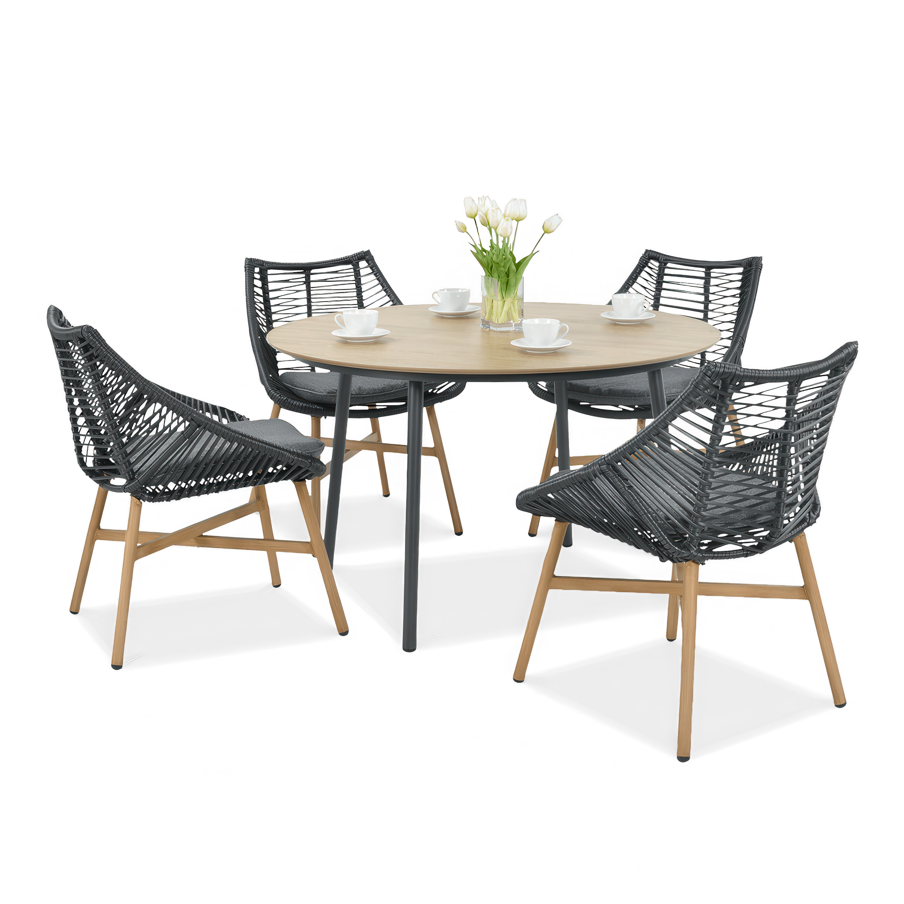 Záhradný jedálenský set ALMERA DINING Black