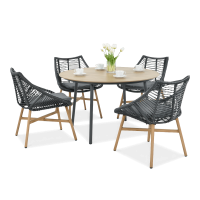 Záhradný jedálenský set ALMERA DINING Black