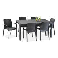 Súprava záhradného nábytku BALI/MELODY Graphite 6+1