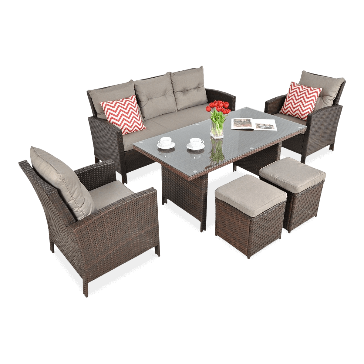 Technorattan set IBIZA Brown